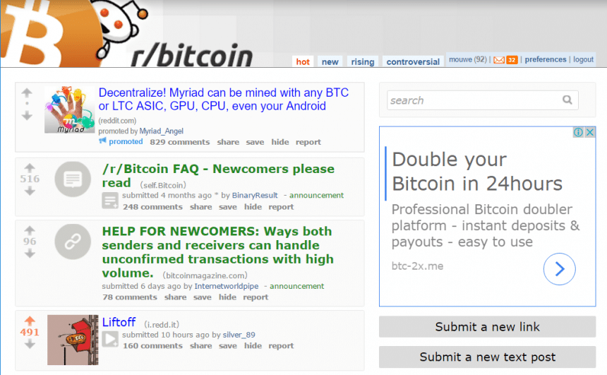 레딧 비트코인 커뮤니티 “/r/bitcoin” 구독자 100만명 돌파