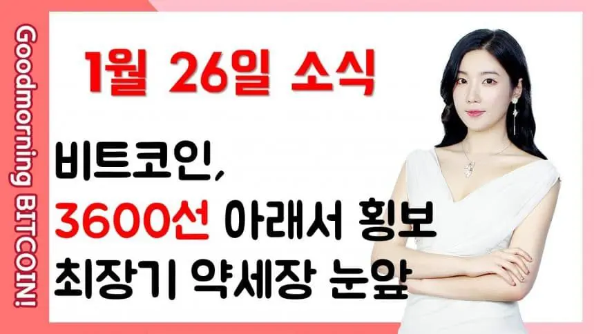 [굿모닝 비트코인] 0126 비트코인, 좁은 박스권 내에서 3600선 아래 횡보