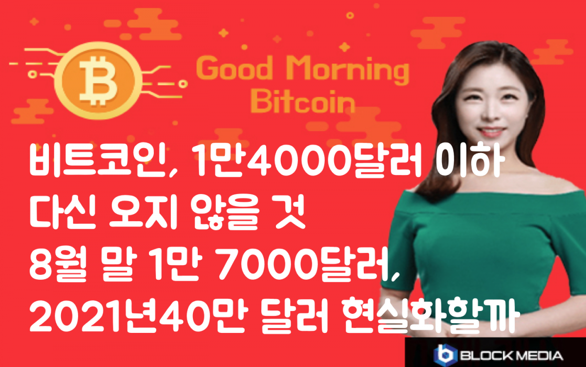 [굿모닝 비트코인] 0809 비트코인 1만4000달러 이하 가격 다신 오지 않는다? 테더 거래량 80% 고래들이 통제 중