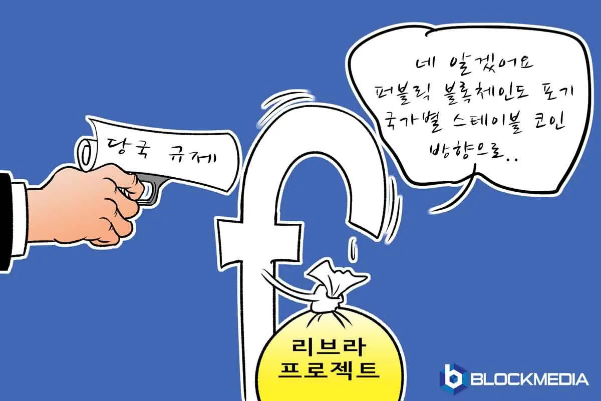 [블록만평] 9화 – 리브라, 당국 규제에 퍼블릭 블록체인 포기, 국가별 스테이블 코인 방향으로