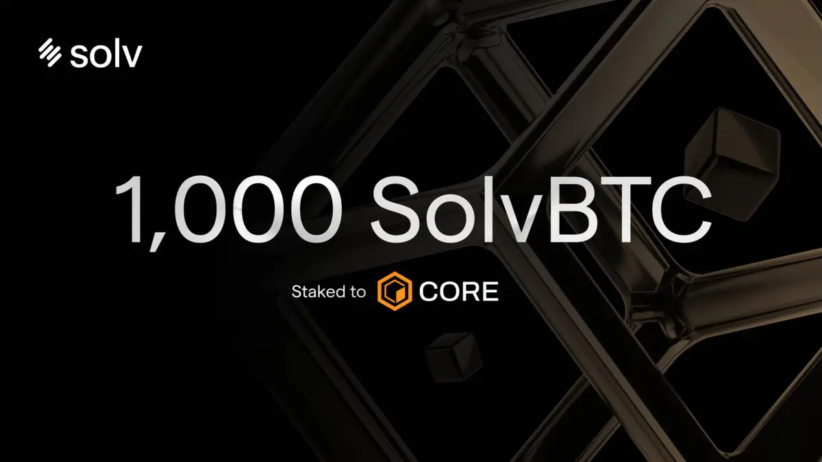 솔브 프로토콜, SolvBTC.CORE 2차 캡 달성 완료…총 1K SolvBTC 스테이킹