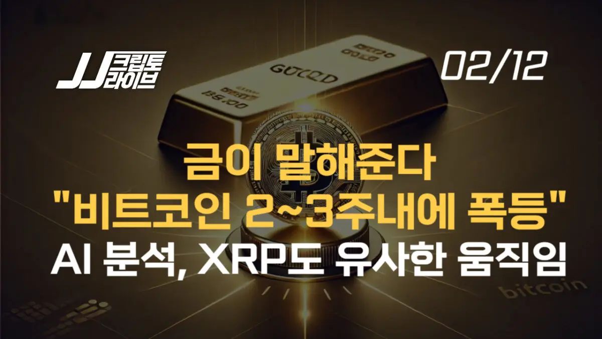 [영상] “금을 보면, 비트코인 2~3주내에 급등…XRP도 유사한 움직임”(ft. AI 분석)