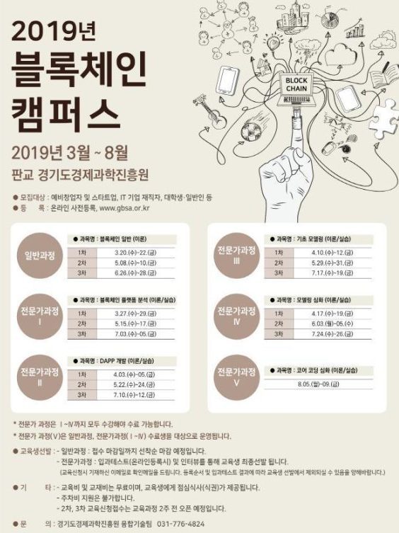 경기도경제과학진흥원, 3월부터 무료로 블록체인 캠퍼스 운영