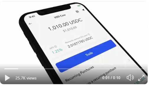 코인베이스, 고객 계좌 USDC 잔고에 연율 1.25% 이자 지급