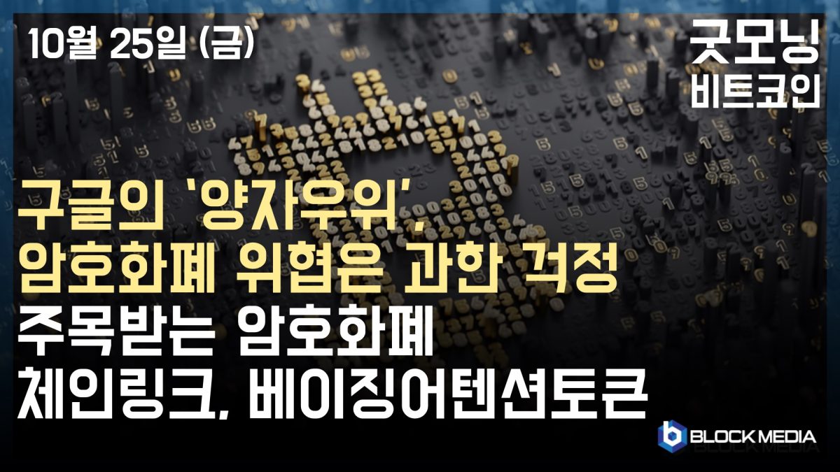 [굿모닝 비트코인] 1025 양자컴퓨팅 ‘암호화폐 위협’은 과한 걱정..반등하는 시장, 체인링크, BAT 주목