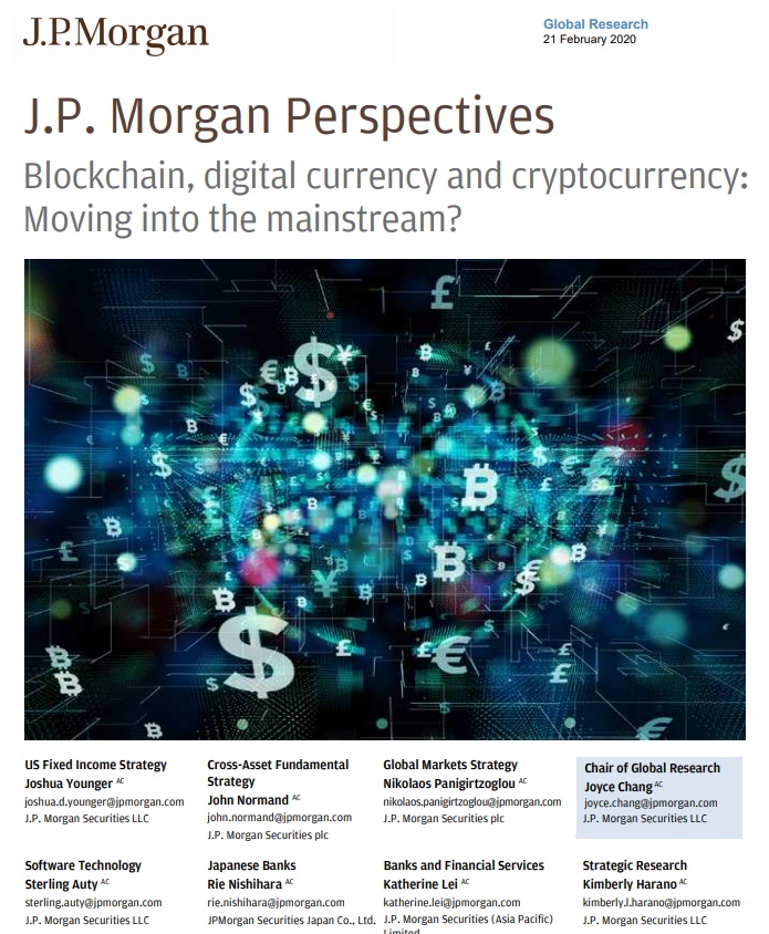 블록체인 주류 사회 수용까지 앞으로 몇 년 더 걸릴 것 – JP모간 보고서