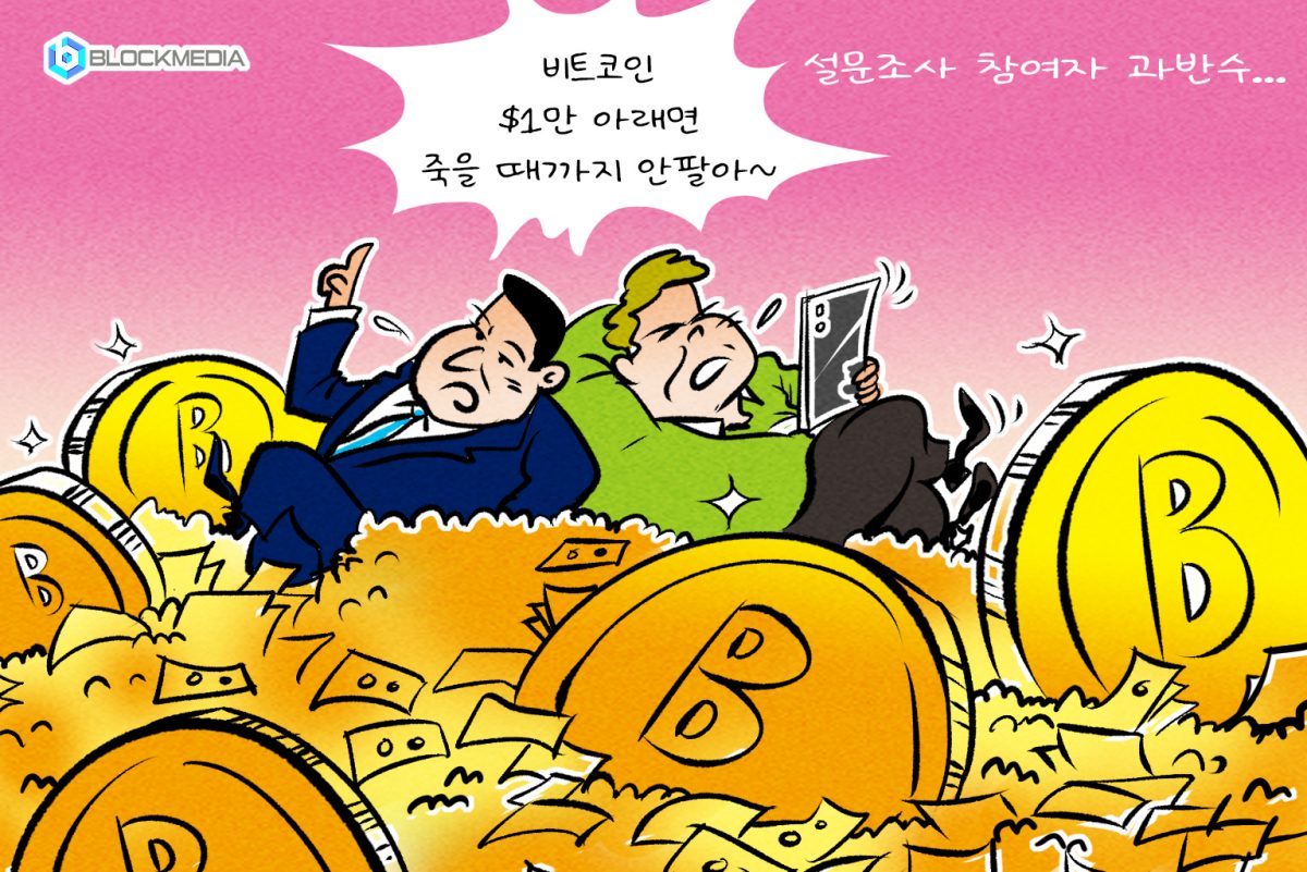 [블록만평] 비트코인 $1만 아래면 죽을 때까지 팔지 않을 것 – 설문조사 참여자 과반수