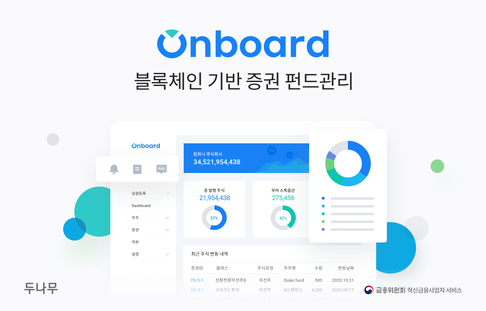 두나무, 블록체인 기반 증권·펀드 관리 서비스 ‘온보드’ 출시