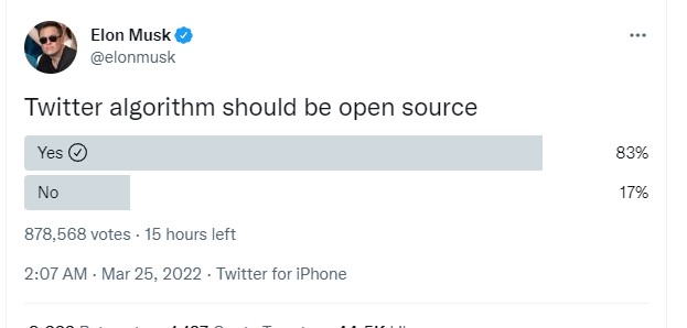 일론 머스크, 트위터 알고리즘 오픈 소스여야 한다고 주장한 이유는?
