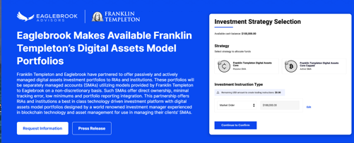 프랭클린 템플턴, 기관투자자 겨냥 암호화폐 SMA 제공 … 이글브룩과 제휴