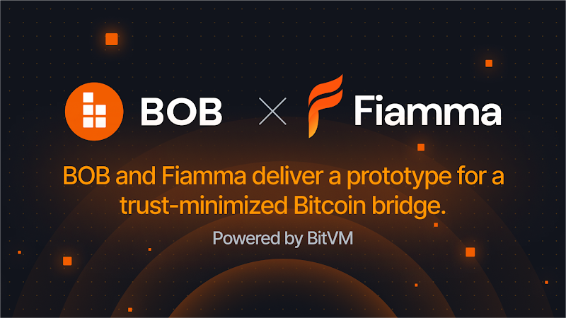 비오비(BOB), 피암마(Fiamma)와 협력하여 BitVM 기반 비트코인 브릿지 프로토타입 테스트 성공